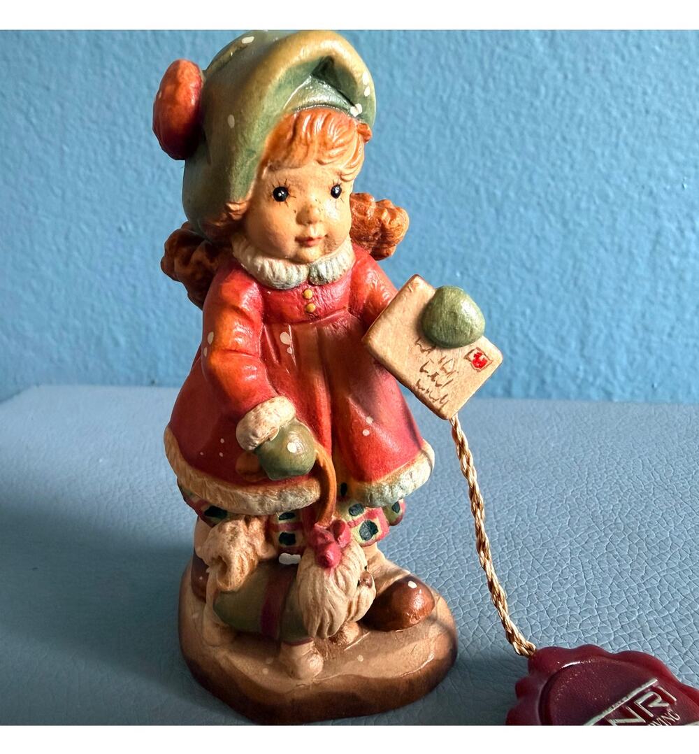 Vintage ANRI Sarah Kay "Special Delivery" Hand-Carved Italian Wood Figurine
